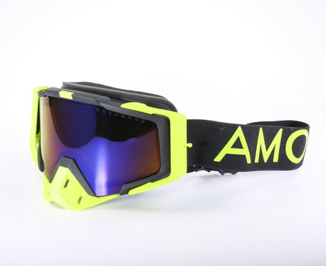 Ochelari Snowmobil AMOQ Aster Black-HiVis Blue Mirror-1