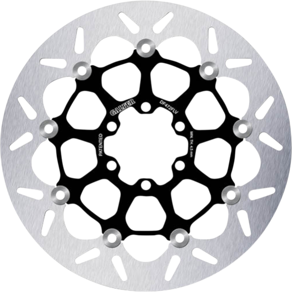 Brake Rotor Floating Round Black, Silver, 1, nordicamoto.ro