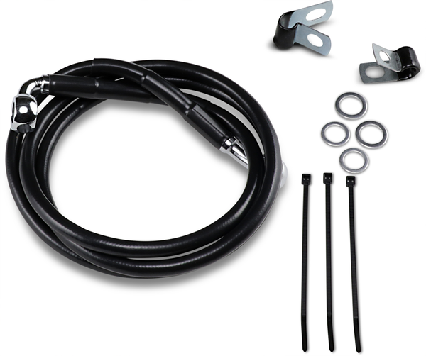 Extended Length Black Vinyl Brake Line Kit Black Oversize [+102 mm (4'')], 1, nordicamoto.ro