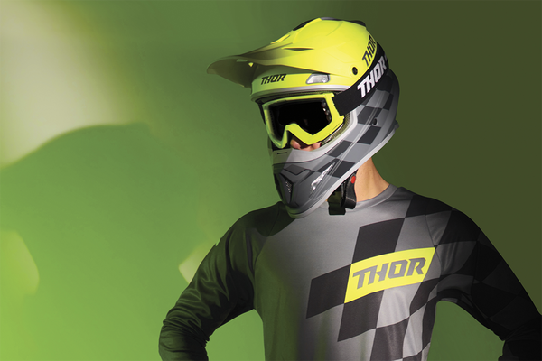Casca Thor Sector Birdrock Fluorescent Yellow/Gray/Matte 2XL, 3, nordicamoto.ro