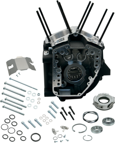 Engine Case For Twin-cam Stock Bore Black Black, 1, nordicamoto.ro