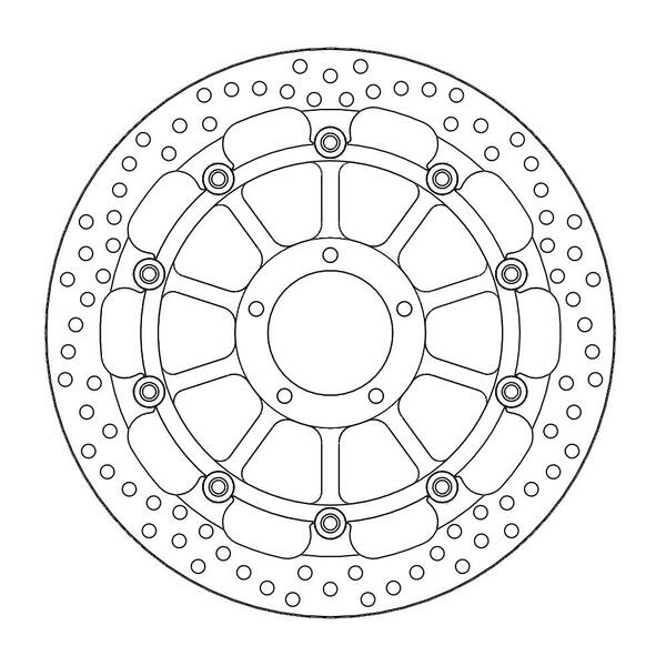 Halo Series T-floater Brake Rotor Black, Stainless Steel-0