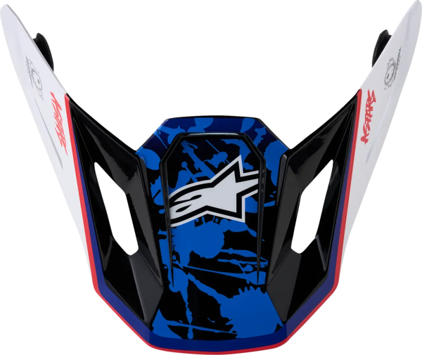 Cozoroc Casca Alpinestars SM7 Blaster Alb/Albastru/Rosu, 1, nordicamoto.ro