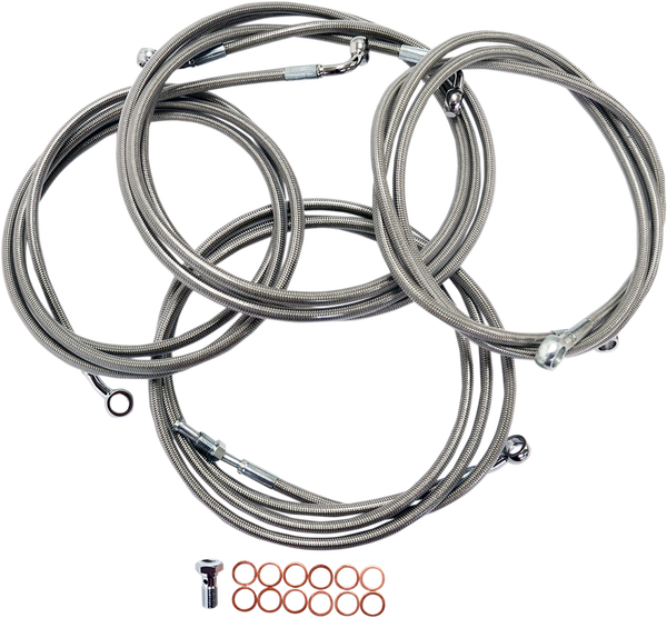 Standard Stainless Braided Handlebar Cable/brake Line Kit Silver, 1, nordicamoto.ro