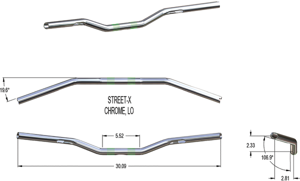 Street-x Handlebars Silver, 1, nordicamoto.ro