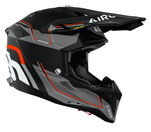 Cască Moto Cross Airoh Aviator 3 Leader Portocaliu Mat, 1, nordicamoto.ro