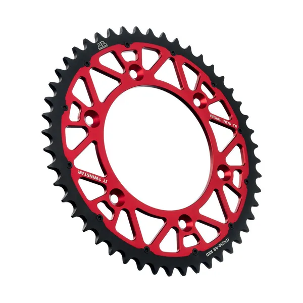 JT SPROCKETS Twinstar Steel-aluminum Hybrid Sprocket Black, Red 