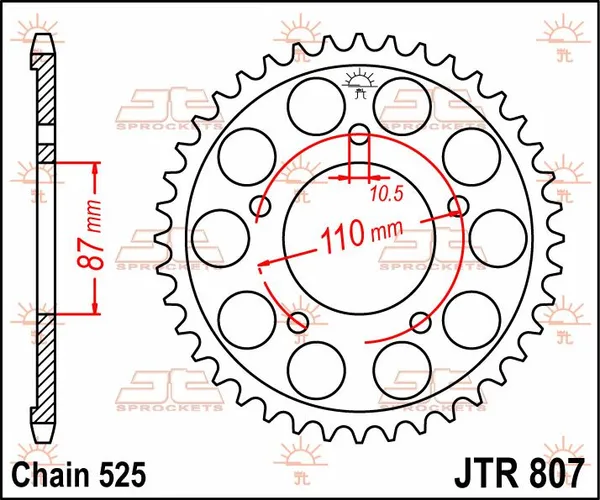 JT SPROCKETS Rear Sprocket Natural -0