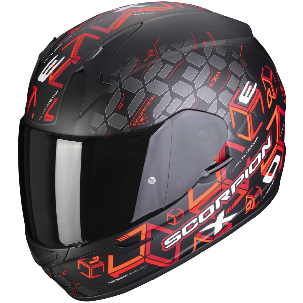 Casca Scorpion Exo 390 Cube Negru/Rosu, 1, nordicamoto.ro