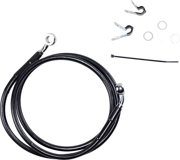 Extended Length Black Vinyl Brake Line Kit Black Oversize [+203 mm (8'')], 1, nordicamoto.ro
