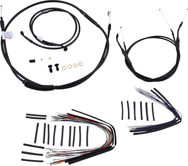 Complete Black Vinyl Handlebar Cable/line Kit For Ape Hanger Handlebars Black, 1, nordicamoto.ro