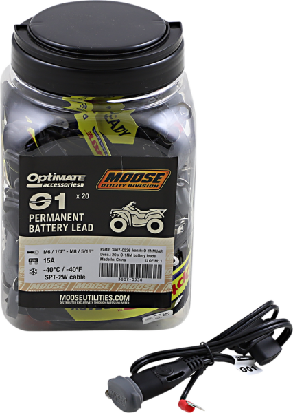 O1 Permanent Battery Lead Black 