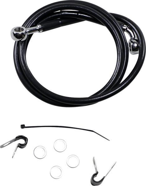 Extended Length Black Vinyl Brake Line Kit Black Oversize [+254 mm (10'')], 1, nordicamoto.ro