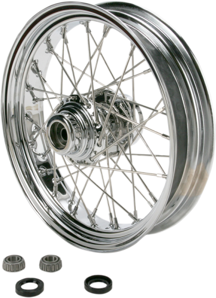 Front Wheel 16x3.5 Single-disc 40-spoke Chrome Silver, 1, nordicamoto.ro