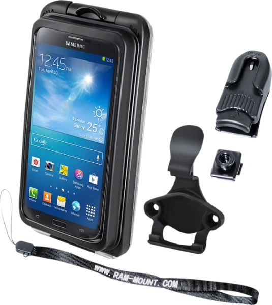Suport Ram Mounts Dispozitiv Aqua Box Pro 20 Iphone 3/4/5 Case And Clip Transparent Composite Black - Ram-holaq7-2cou, 1, nordicamoto.ro