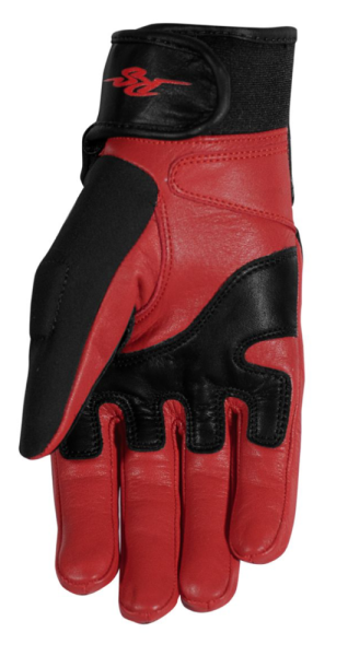 Manusi Piele/Textil Rusty Stitches Christine Black/Red-0