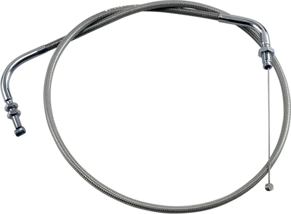 Cablu de accelerație/ralanti din oțel inoxidabil Armor Coat pentru motociclete cruiser, model Silver Standard, 1, nordicamoto.ro
