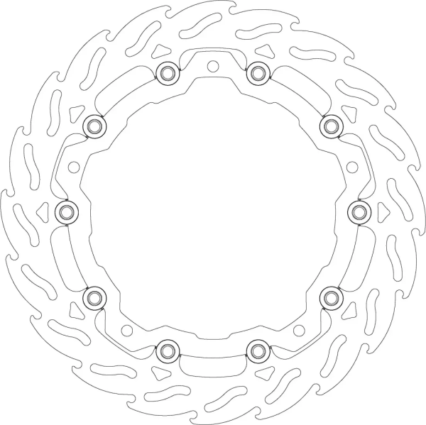 Flame Floating Alu Brake Disc Black, Silver -0