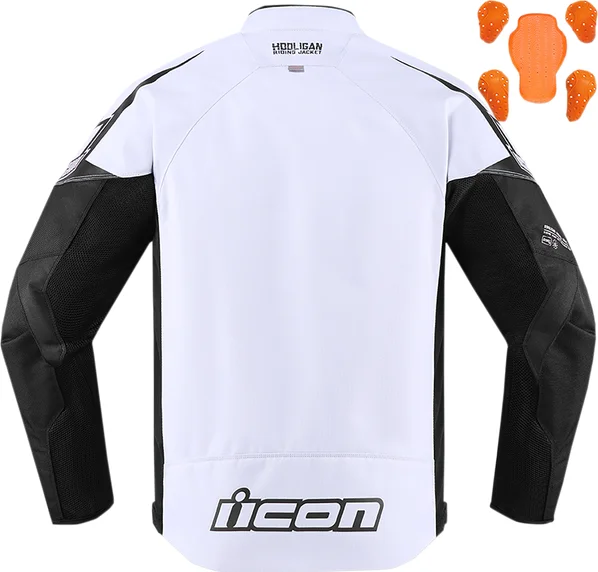 Geaca Textila Icon Hooligan Black/White 3XL, 2, nordicamoto.ro