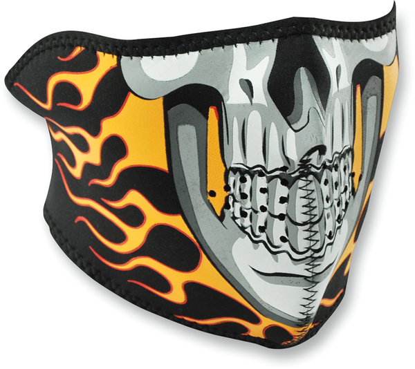 Half Mask Burning Skull Black, 1, nordicamoto.ro