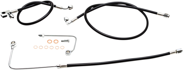 Black Braided Brake Line Kit Black 38 cm - 43 cm (15' - 17'), 1, nordicamoto.ro