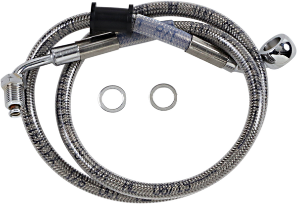 Extended Length Stainless Steel Brake Line Silver, Clear-coated Oversize [+152 mm (6'')], 1, nordicamoto.ro