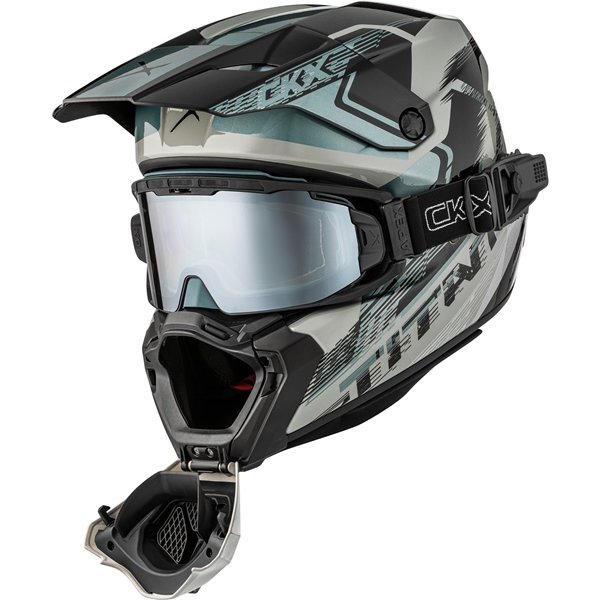 CKX Helmet Titan AMS Concordia Grey Gloss + Goggles M-4