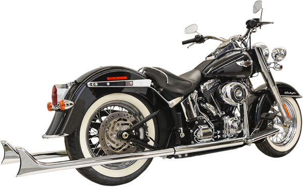Fishtail True Dual Exhaust System Chrome, 1, nordicamoto.ro