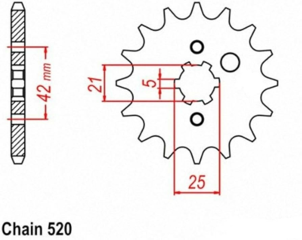 Pinion fata Kawasaki KX 250 '87-'98/ Yamaha YZ 250 '77-'98 (13 dinti) JTF569.13SC Enduro Expert 56913EE-0