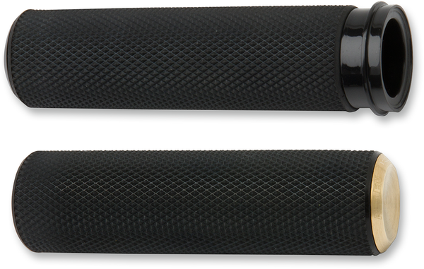 Fusion Knurled Grips Black, Brass, 1, nordicamoto.ro