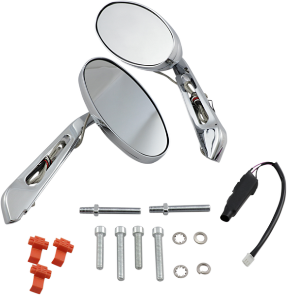 Turn Signal Mirrors Silver, 3, nordicamoto.ro