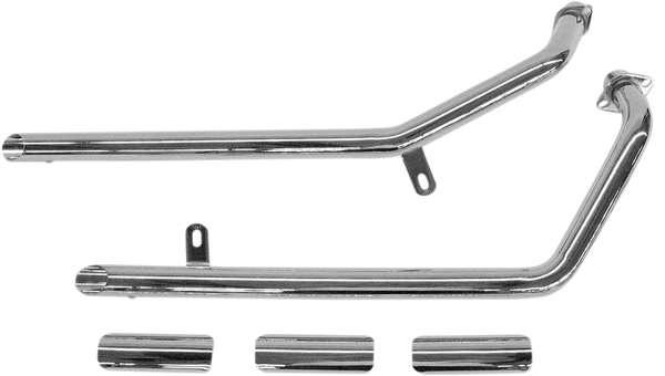 Drag Pipes Exhaust System Chrome, 1, nordicamoto.ro