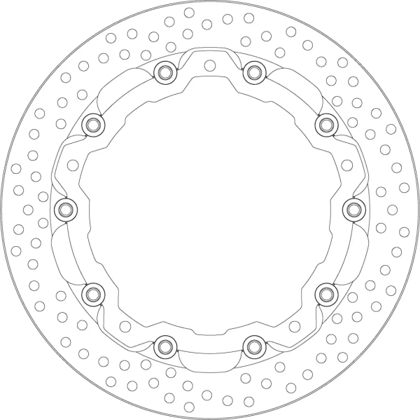 Halo Series Floating Racing Rotor Black, Silver -0