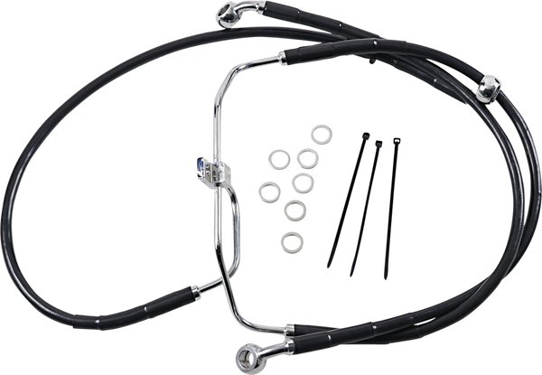 Extended Length Black Vinyl Brake Line Kit Black Oversize [+102 mm (4'')], 1, nordicamoto.ro