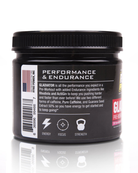 Supliment pre-antrenament pudră Ryno Power GLADIATOR Strawberry Lemonade, 150 g, 30 de porții, 6, nordicamoto.ro