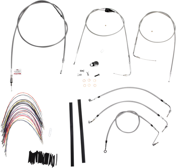 Complete Stainless Braided Handlebar Cable/brake Line Kit Silver, 1, nordicamoto.ro