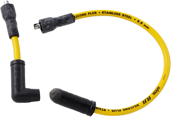 Spark Plug Wire Kit Stainless Steel Core 8.8mm Yellow Black, Yellow, 1, nordicamoto.ro