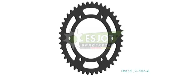 Pinion standard spate 525 negru, 1, nordicamoto.ro