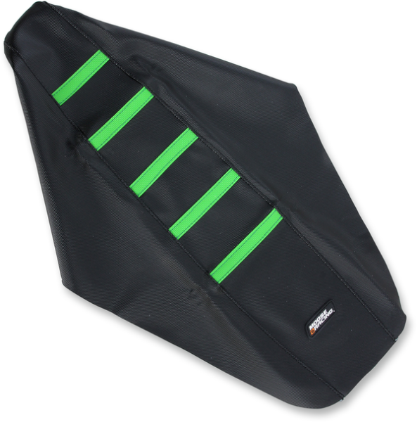 Seat Cover Ribbed Kaw Grn Black-0