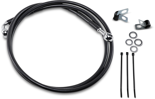 Extended Length Black Vinyl Brake Line Kit Black Oversize [+203 mm (8'')], 1, nordicamoto.ro