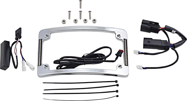 Plug & Play Led Radius License Plate Frame Chrome, 2, nordicamoto.ro
