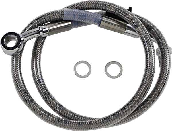 Extended Length Stainless Steel Brake Line Silver, Clear-coated Oversize [+51 mm (2'')], 1, nordicamoto.ro