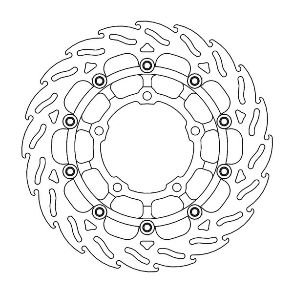 Flame Series Floating Rotor Black, Silver-0