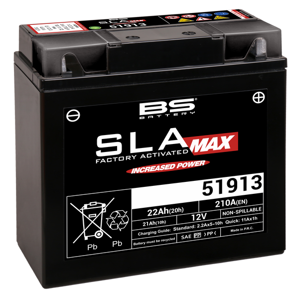 Sla Max Factory- Activated Agm Maintenance-free Battery [60873] Black-0