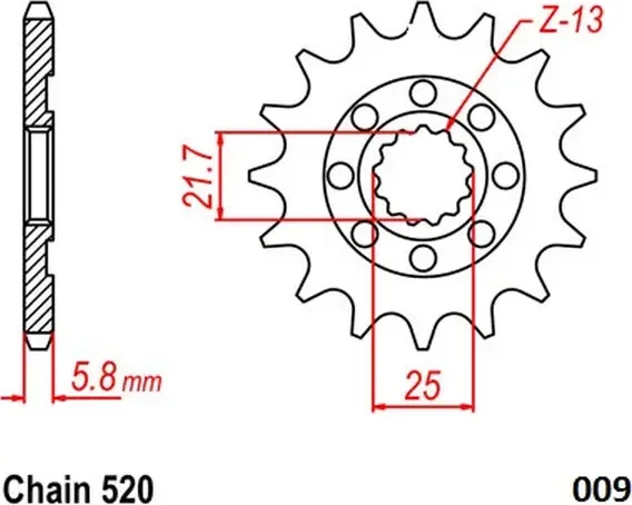 Pinion  Fata Kawasaki KXF/KLX 450 2006-2020-1