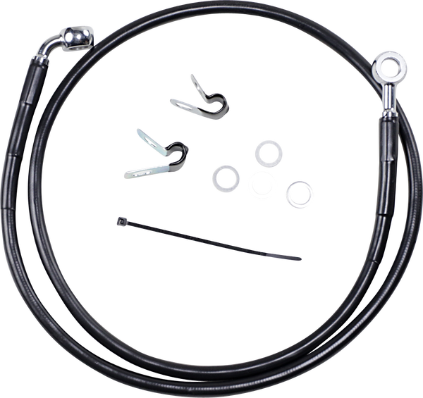 Extended Length Black Vinyl Brake Line Kit Black Oversize [+102 mm (4'')], 1, nordicamoto.ro