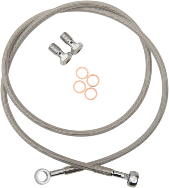 Extended Length Brake Line Silver Oversize [+152 mm (6'')], 1, nordicamoto.ro