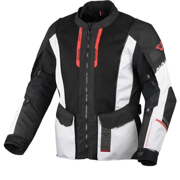 Geaca textil impermeabila touring/adventure MACNA AIR HYBRID 2.0 XXL Gri/Negru/Rosu, 14, nordicamoto.ro
