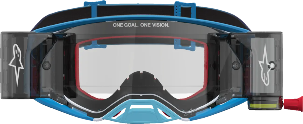 Ochelari Alpinestars Supertech Firma Roll-Off Albastru/Argintiu/Lentila Clara, 4, nordicamoto.ro