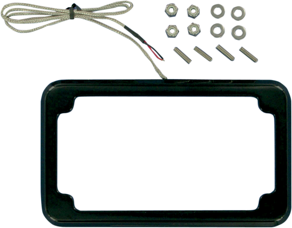 Beveled License Plate With Lights Black, 3, nordicamoto.ro